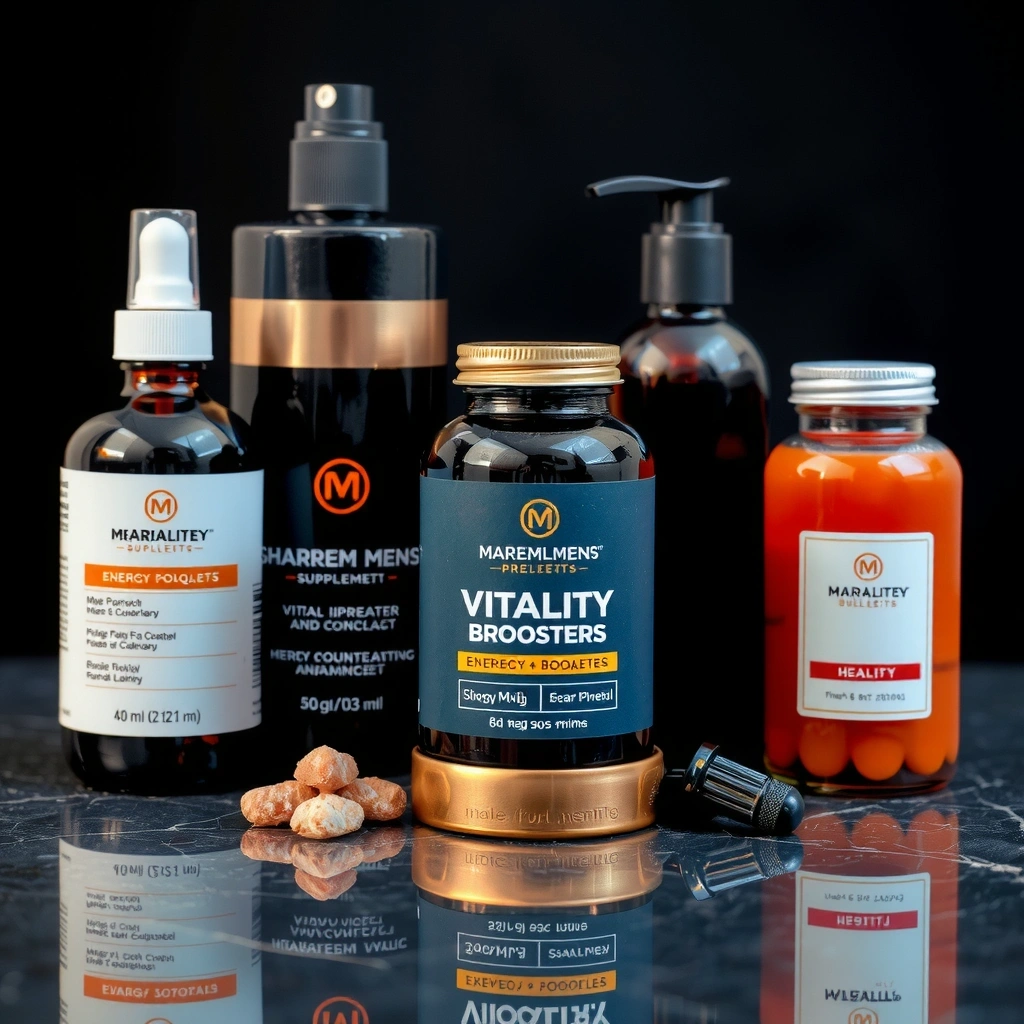 Premium men's vitality supplements and energy products