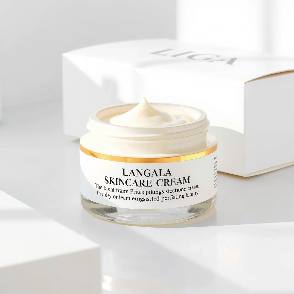 Collagen cream jar with elegant packaging